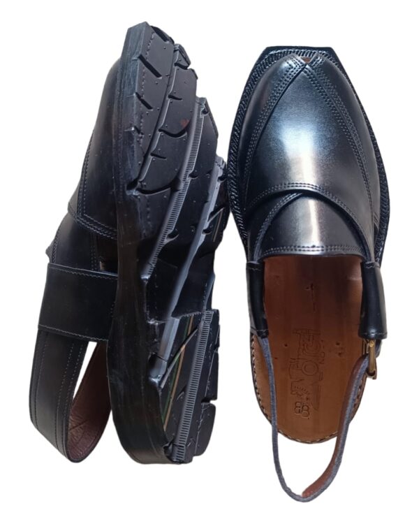 norozi chappal black / narozi leather shoes kheri sandal for men (without box) - Image 3