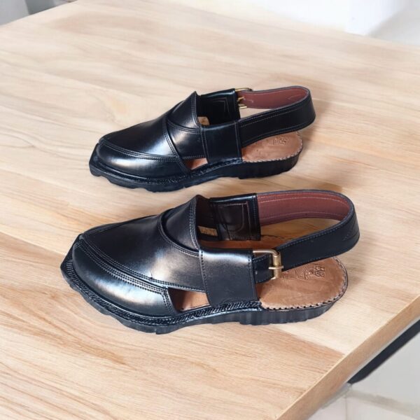norozi chappal black / narozi leather shoes kheri sandal for men (without box) - Image 5