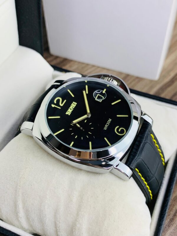 skmei -1124 black dial with square case executive analog watch | best quality men watch in black color | best quality analog watch for men - Image 5