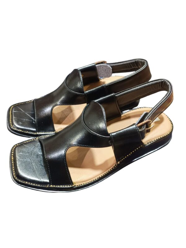 kohati plus peshawar zalmi / black chappal pure leather for mens (without box) - Image 2