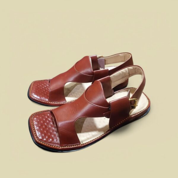 kohati plus peshawar zalmi / brown  chappal pure leather for mens (without box) - Image 4
