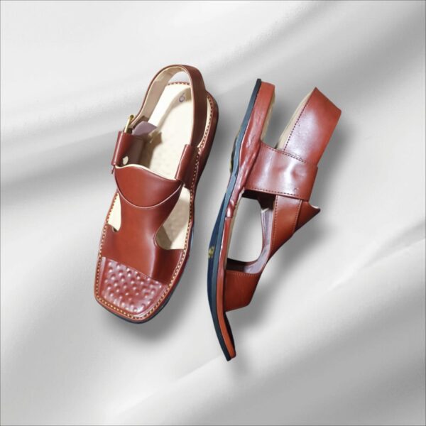 kohati plus peshawar zalmi / brown  chappal pure leather for mens (without box) - Image 3