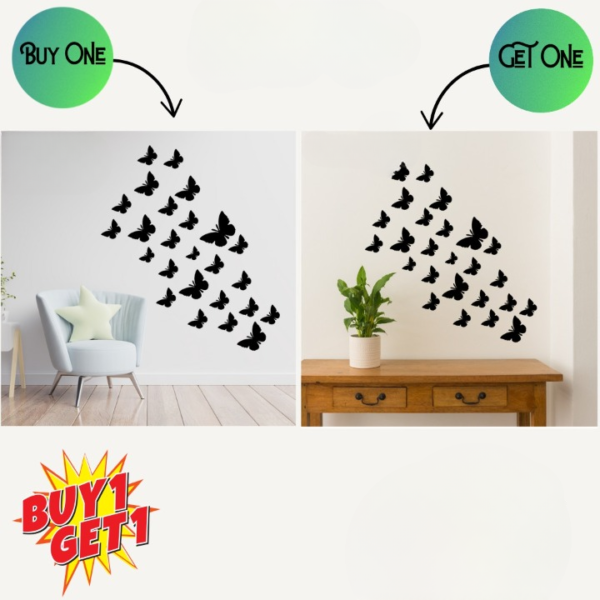 3d wooden butterfly buy one (pack of 30) get one free ( pack off 30 ) wooden wall decoration items for home, bedrooms inspire kids and look decent