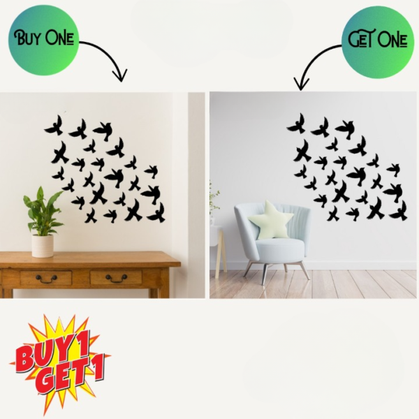 buy one ( pack off 30 ) get one ( pack off 30 ) free 3d wooden sparrow  buy one get one free | wooden wall decoration items for home, bedrooms inspire kids and look decent