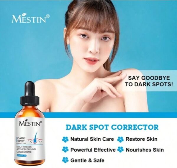 mestin anti-sun spot essence 30ml - corrects hyperpigmentation, fades dark spots, evens skin tone, 100% natural ingredients, delays aging - Image 2