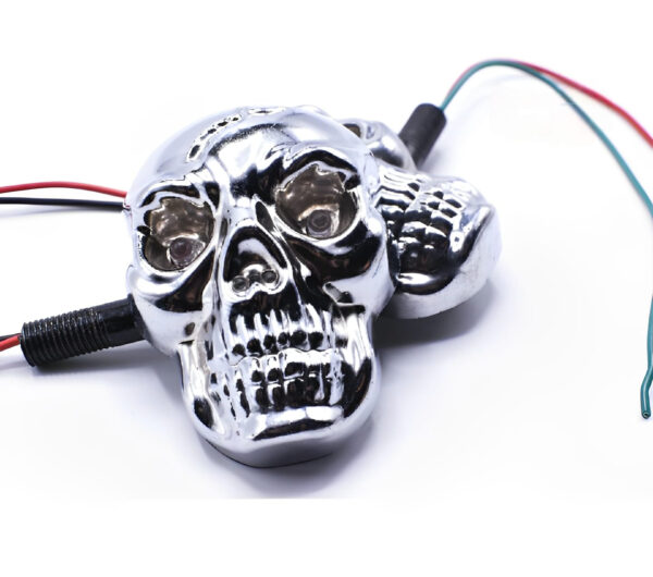 universal skull head led turn signal indicators – set of 2/4 for motorcycles 125cc and 70cc all bikes