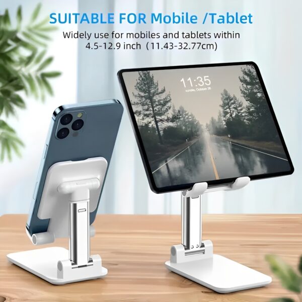 foldable & adjustable mobile phone and tablet stand | flexible desktop mount & lazy bracket support for all devices (random color) - Image 5