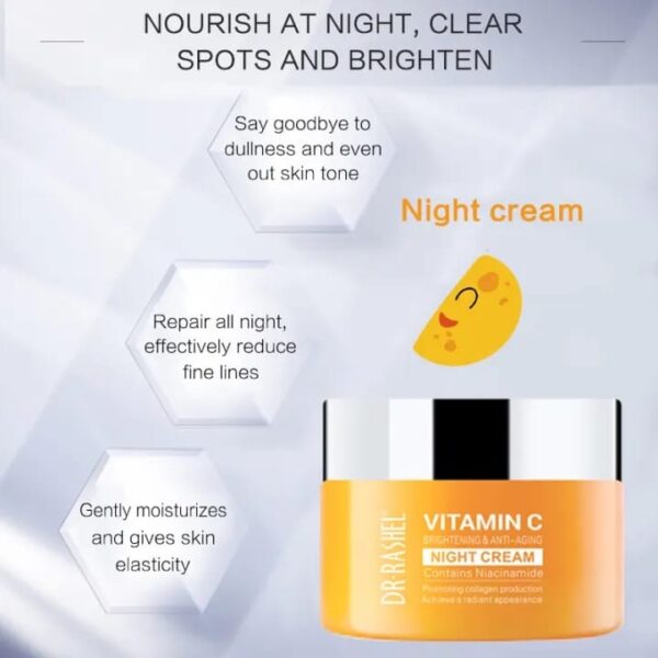 dr.rashel vitamin c brightening & anti-aging night cream 50g - Image 5