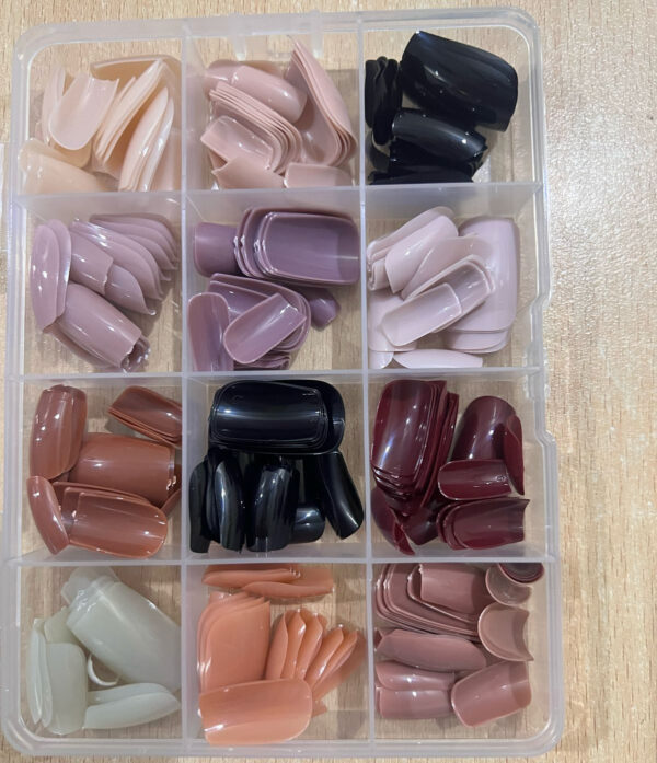 reusable fake nails with box – beautiful variety of colors | best fake nails for girls without glue ( random color nails) - Image 2