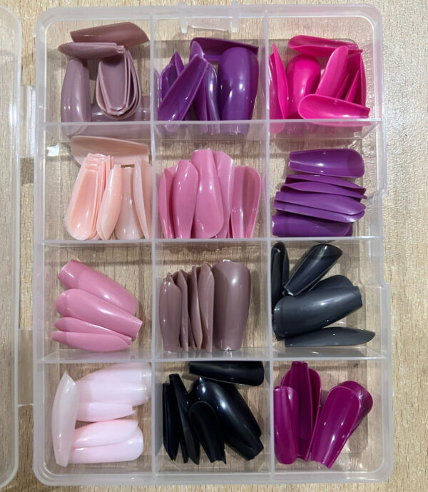 reusable fake nails with box – beautiful variety of colors | best fake nails for girls without glue ( random color nails) - Image 3