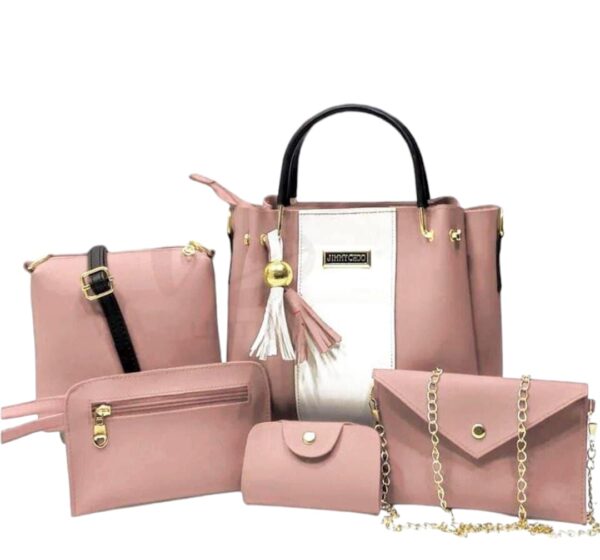 5 piece set roc jimmy choo high quality cynthetic leather with cloud bag long wallet zipper wallet and mini wallet - Image 3