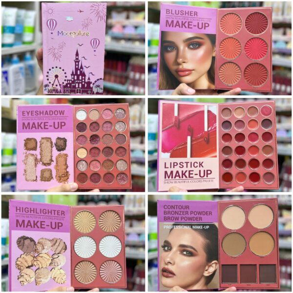 book-sized skin, blush and highlighter makeup kit, mocallure 5-layer large | mocallure makeup kit for girls & women ( with box )