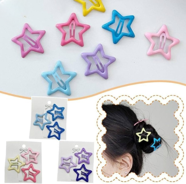 pack off 06  star design girl hair clip | hair clip for women | best quality hair clip ( random color ) - Image 7