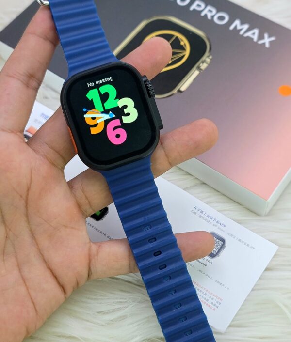 sm90 pro max super luxury smart watch | slim body rubber strap wrist watch (random color) - Image 6
