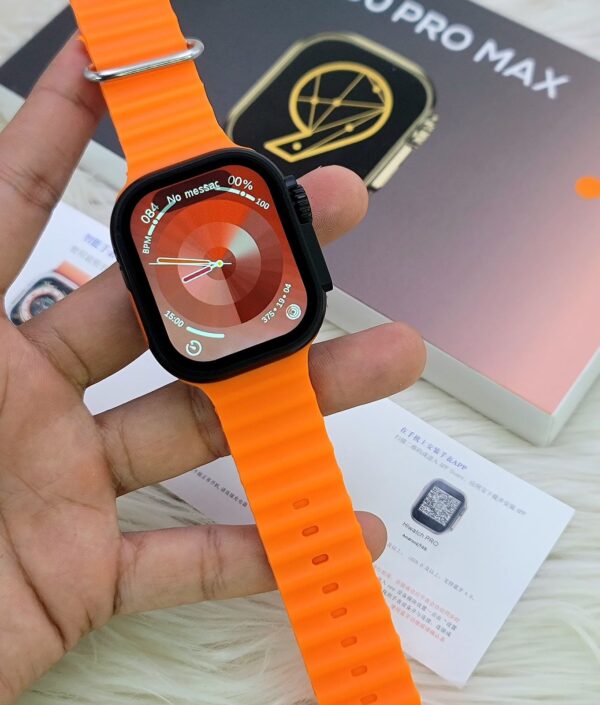 sm90 pro max super luxury smart watch | slim body rubber strap wrist watch (random color) - Image 4
