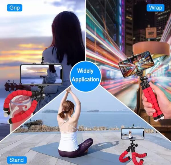 adjustable octopus mobile tripod plus holder mobile tripod stand flexible tripod stand with mobile holder (random color) - Image 6