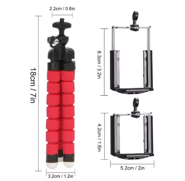 adjustable octopus mobile tripod plus holder mobile tripod stand flexible tripod stand with mobile holder (random color) - Image 7