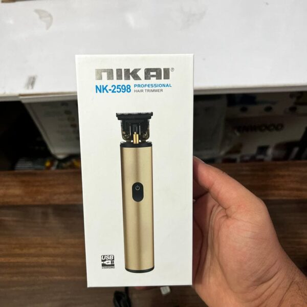 nikai professional hair trimmer nk-2598 hair trimmer machine for men | men hair trimmer | metal body | golden color ( original ) - Image 6