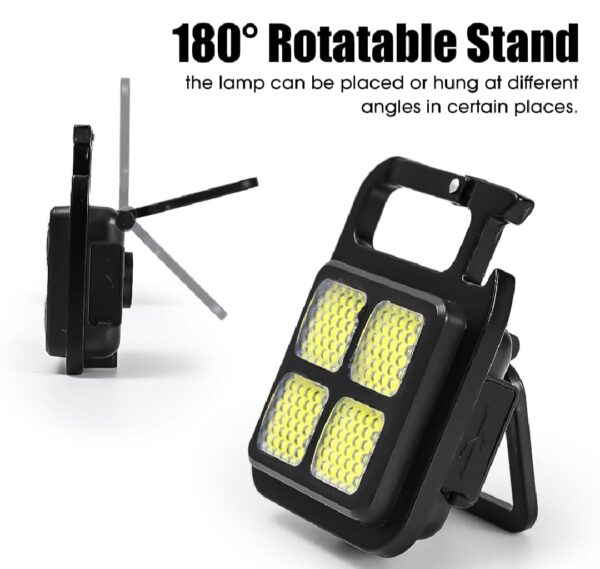 portable cob high bright flashlight multifunction keychain lamp buit-in 150mah lithium battery waterproof outdoor torch lantern - Image 7