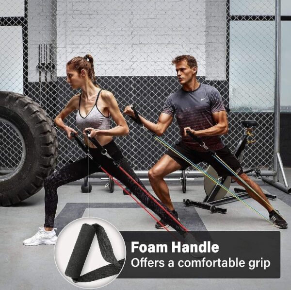 11 piece power resistance band set strength training yoga sports fitness band equipment for men and women - Image 6