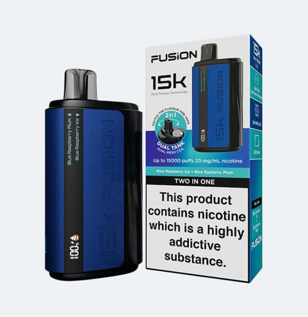 fusion 2 in 1 original disposable dual flavor vape 15000 puffs 20mg | rechargeable | premium display with sleek design - Image 6