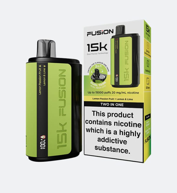 fusion 2 in 1 original disposable dual flavor vape 15000 puffs 20mg | rechargeable | premium display with sleek design - Image 5