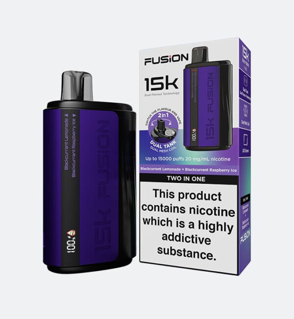 fusion 2 in 1 original disposable dual flavor vape 15000 puffs 20mg | rechargeable | premium display with sleek design - Image 11