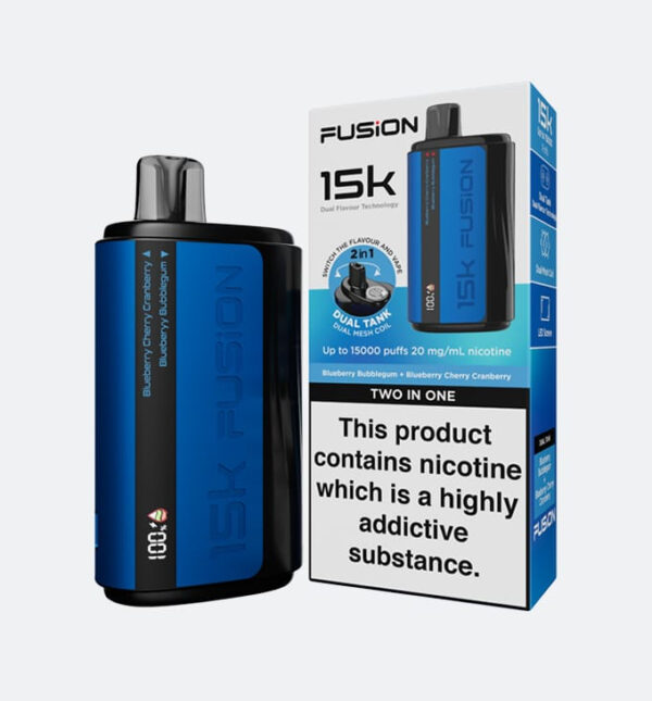 fusion 2 in 1 original disposable dual flavor vape 15000 puffs 20mg | rechargeable | premium display with sleek design - Image 10