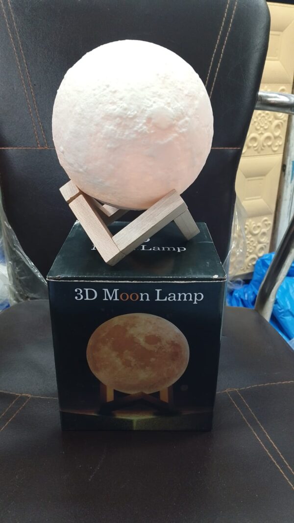 16 in 1 high quality led moon light lamp with stand - mind glowing 3d lamp - bedroom led bed lamp desk lamp - moonlight sensation home decor | led moon light with 15cm size - Image 3