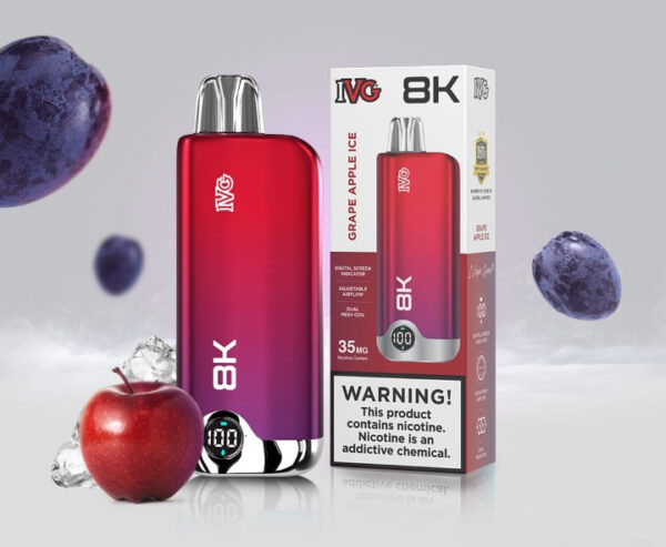ivg original disposable vape 8k puffs 35 mg | rechargeable | premium display with sleek design - Image 2