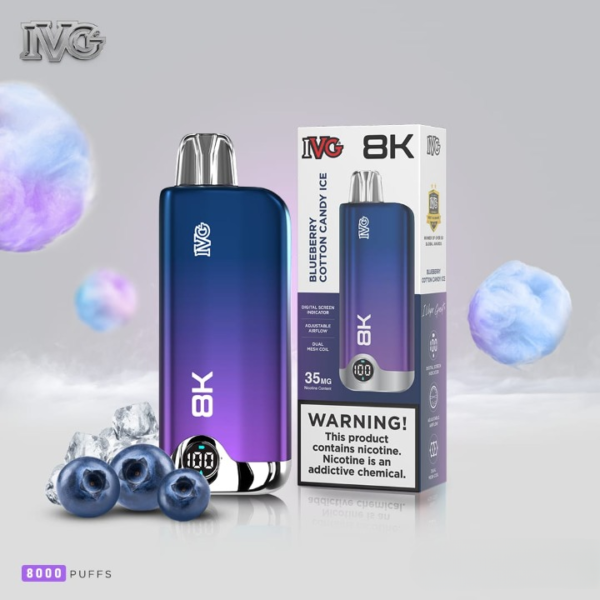 ivg original disposable vape 8k puffs 35 mg | rechargeable | premium display with sleek design - Image 4