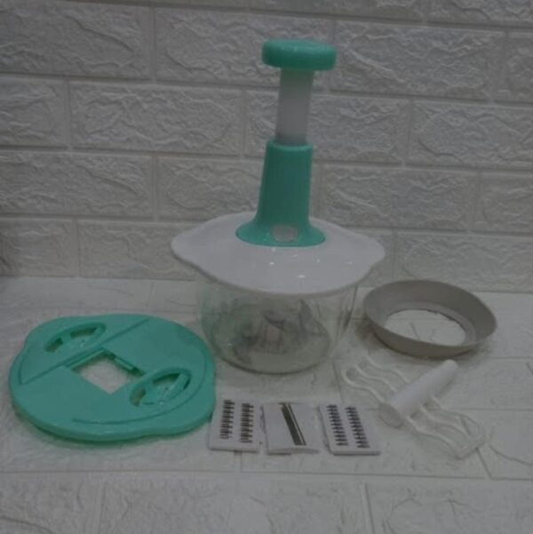manual hand push chopper | multi-functional vegetable meat grinder, grater, chopper -2l (random color) - Image 2
