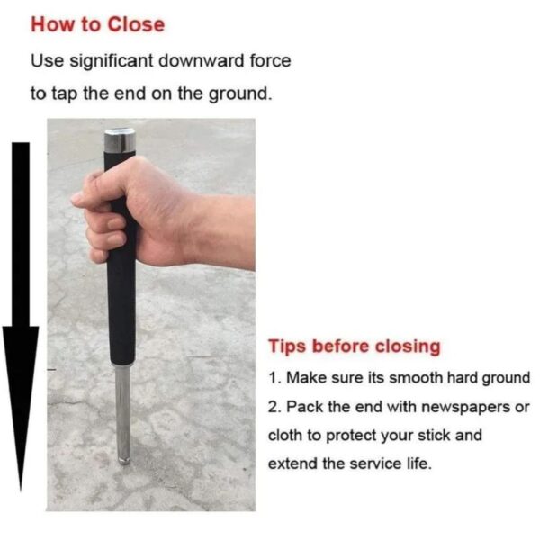 tactical baton extendable self defence stick | best quality metal self defence stick | camping equipment multifunctional folding tool hike ( random color ) - Image 3