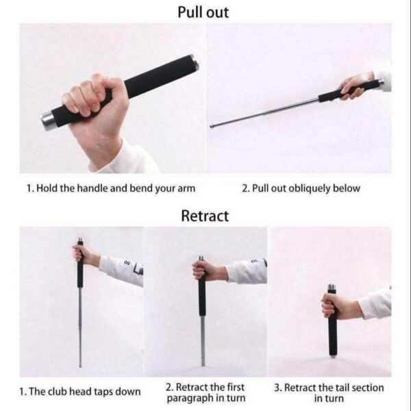 tactical baton extendable self defence stick | best quality metal self defence stick | camping equipment multifunctional folding tool hike ( random color ) - Image 7