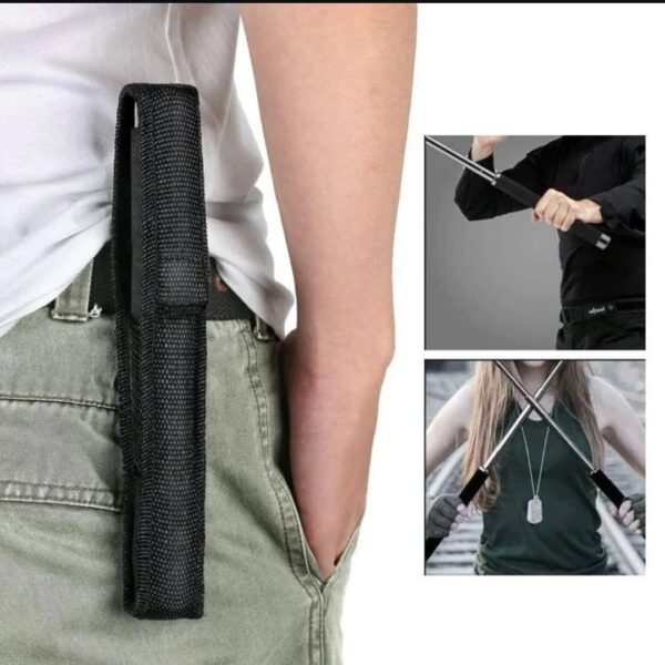 tactical baton extendable self defence stick | best quality metal self defence stick | camping equipment multifunctional folding tool hike ( random color ) - Image 8