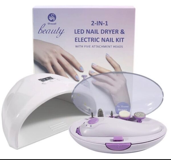 2 in 1 led nail dryer and  electric nail kit | nail dryer led lamp and manicure led nail dryer & electric nail kit with five attachments heads - Image 4