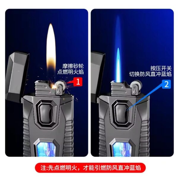 refillable dual flame torch lighter | fancy lighter best quality | metal lighter, cigarette accessories ( random color ) ( box packing ) - Image 6