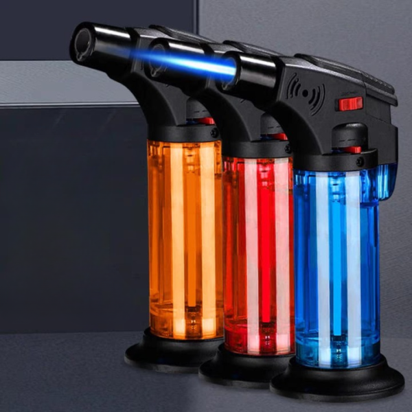 refillable torch cigar lighter | best quality cigar lighter | hard plastic lighter ( random color ) ( without box )