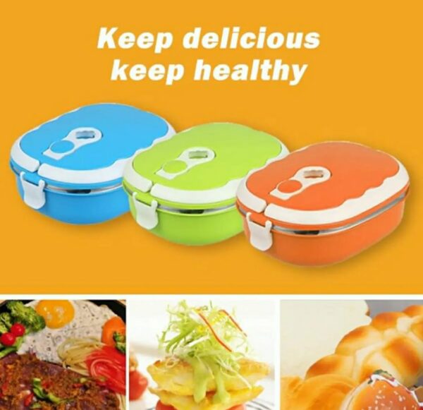 stainless steel insulated square lunch box for children, kids and adult | portable picnic storage | school student food container - Image 4