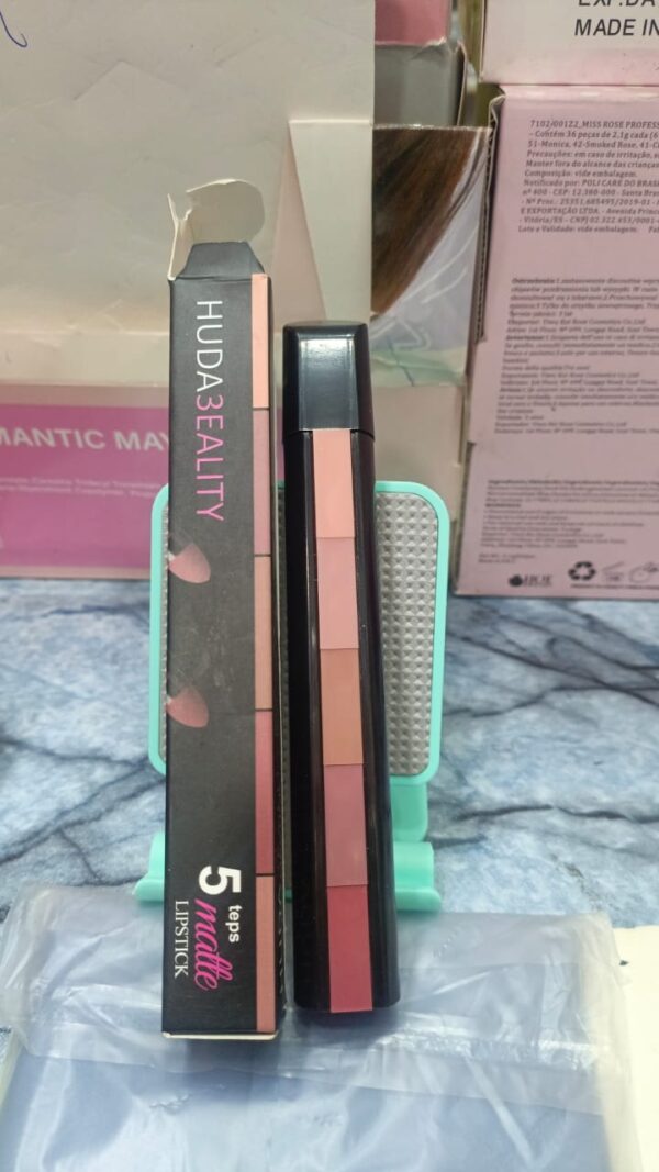 5 in 1 huda beauty lipstick nude shades matte lipsticks waterproof | long lasting - Image 2
