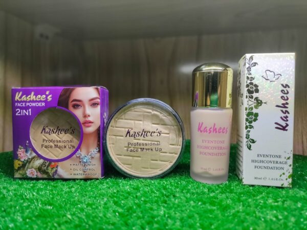 2 in 1 kashee's foundation deal, foundation & compact powder, pack of 2