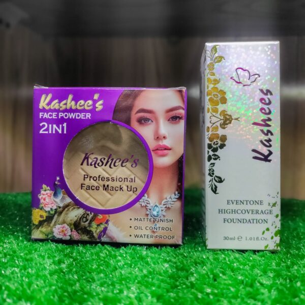 2 in 1 kashee's foundation deal, foundation & compact powder, pack of 2 - Image 2