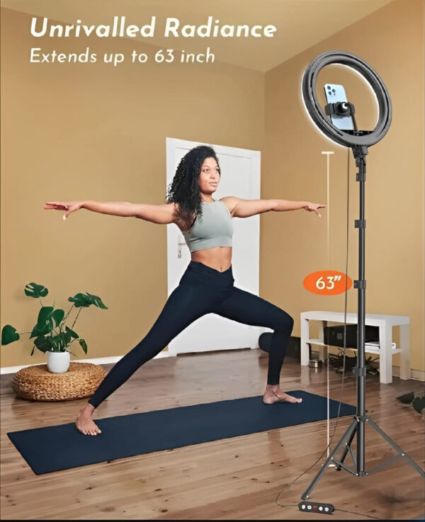 26cm led ring light with mobile holder, 7ft tripod stand, 3 light colors, dimmable usb selfie ring light for videography and photography - Image 3