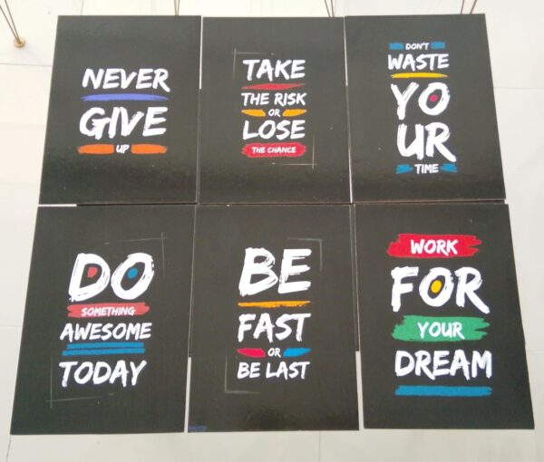 pack of 6 motivational sticky wooden frames for wall decore / sticky phototiles - Image 2