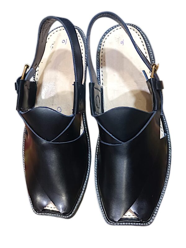 peshawari keri black pure leather peshawari chappal for men (without box) - Image 2