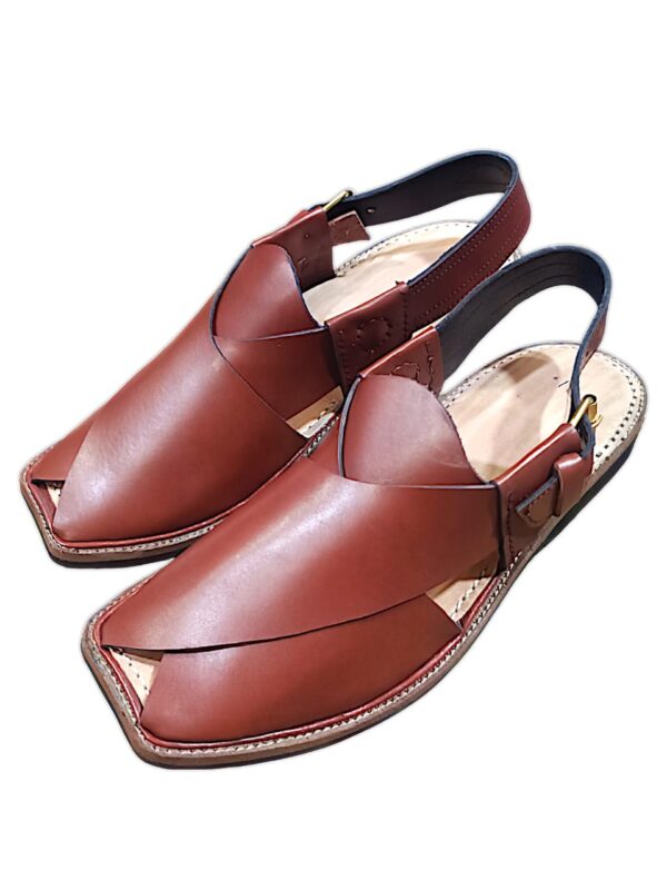 peshawari keri brown pure leather peshawari chappal for men (without box) - Image 3