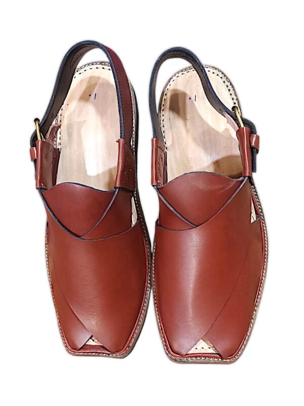 peshawari keri brown pure leather peshawari chappal for men (without box) - Image 2