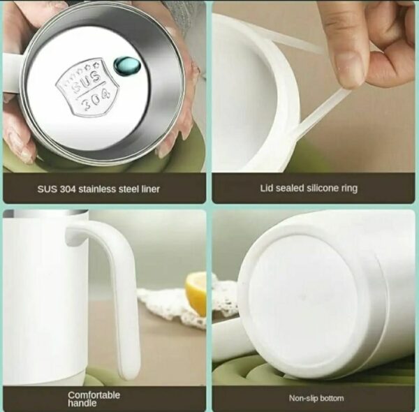 stainless steel coffee mug | office cup | tea cup | insulated coffee mug with handle | premium clear cap mug with lid for coffee,tea &milk 500 ml (random color) - Image 3