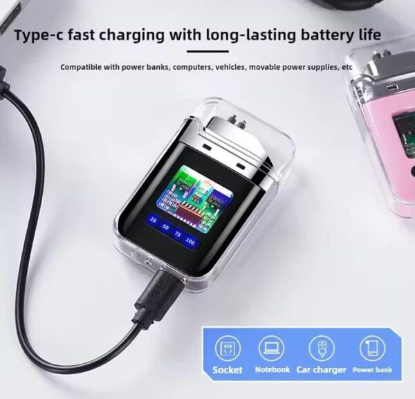 electric lighter - charging lighter creative personality - cigarette lighter | electric rechargeable cigarette lighter ( random color ) - Image 5