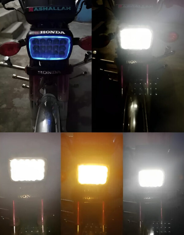 5 function led head light | 15 led fog bike headlight beam for cg 125 and all 70cc bikes | best quality headlight - Image 4